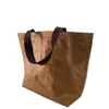Bolsa de Papel Dupont Personalizada con Logo, Bolsa de Papel Kraft Impermeable y Ecológica, Bolsa de Compras de Hombro Vintage, Bolsa Tote Escolar Cultural y Creativa