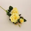 Venta Directa de Fábrica Ramo de Flores de Seda Rosa Decoración de Flores de Mesa Flor Artificial Flor Seca Decoración de Sala de Estar Decoración Floral Flor Artificial