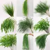 Plantas Verdes Flores Artificiales Hierba Aspargo Colgante Decoración de Fondo de Arte Floral para Bodas Flores Falsas Estilo Bosque Escenario de Boda Arreglo Floral