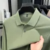 26 Novas Camisas Polo Masculinas de Algodão Mercerizado 100% de Alta Qualidade, Manga Longa, Cor Sólida, Gola Lapela, Casual para Primavera e Outono, Roupa de Pai
