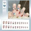 Usar pieza de arte de uñas rojo neto blanco color semitransparente cadena diamante rubor floreciente arte de uñas lazo producto terminado removible