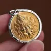 Collar Vintage Estilo Xizang Moda Simple Versátil Exquisito Amarillo Dios de la Riqueza para Hombres y Mujeres Collar Hecho a Mano Estilo Étnico Colgante Artístico