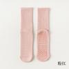 Calcetines de yoga 90% algodón, calcetines de felpa hasta media pantorrilla, de algodón, antideslizantes, de silicona, para fitness, pilates, calcetines deportivos de toalla para mujer.