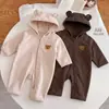 Mameluco con Cierre para Bebé Estilo Otoño e Invierno Ropa Infantil Mameluco de Felpa de Manga Larga para Bebé Lindo Dibujo Animado Mameluco Suave