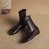 Botas Elásticas de Tacón Medio con Punta Redonda para Mujer, que Aumentan la Altura y Adelgazan, Nuevas para Otoño-Invierno, Slip-On, que Envuelven la Pierna, Botines Elásticos para Tobillo