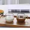 Taza de Vidrio para Uso en Casa con Asa, Taza de Té, Set Transparente Estilo Ins, Resistente a Altas Temperaturas, Alto Valor Estético para Mujeres, Vaso