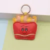Llavero de cuero de moda de hamburguesa y papas fritas, accesorio de bolso de alta gama, llavero lindo y versátil, regalo pequeño