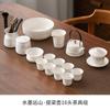 Juego de té de kung fu Yuanshan con pintura de tinta de porcelana blanca Dehua, apto para el hogar y la oficina, de alta gama, con tapa de té blanco chino, tazón y taza de té