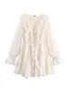 Vestido de gasa de primavera para mujer estilo europeo y americano con volantes multicapa 250815