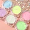 Suministro transfronterizo de joyas para decoración de uñas, lentejuelas brillantes luminosas en 6 colores, polvo de azúcar en caja, rebanadas de uñas luminosas DIY