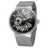 FORSINING 162 Reloj Mecánico Manual para Hombre con Correa de Malla Tejida Casual, Reloj Simple para Pareja