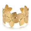 Pulsera transfronteriza oceánica europea y americana con palmera, estrella de mar, concha, diseño único y moderno, pulsera abierta en forma de hoja