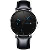 GENEVA falso relógio de pulso masculino com visor único pulseira de malha calendário simples moda executiva relógio de quartzo relógio de estudante masculino