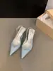 Sandalias elegantes Chuyuji de estilo francés, punta fina, color negro, zapatos de hada, nuevos zapatos de tacón alto primavera-verano 2026
