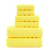 Toalla de Algodón para Baño Cuadrada Amazon Transfronteriza Juego de Tres Piezas Algodón Peinado Extenso Baño de Hotel Hogar