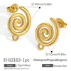 Pendientes de Acero Inoxidable Transfronterizos Accesorios DIY Pendientes con Cierre de Presión Semiacabados Pendientes Chapados en Oro de 18K Accesorios para Pendientes Impermeables