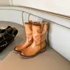 Botas Chelsea Martin de Aumento de Altura 8cm para Mulheres, Novo Estilo Outono 2026, Botas Curtas Western Plissadas de Solado Grosso, Botas de Cavaleiro