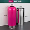 Papelera Bala Comercial Gran Capacidad Acero Inoxidable Tapa Redonda Sin Tapa Creativa Centro Comercial Tienda de Té de Leche Cafetería