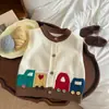 Colete Infantil Primavera e Outono 2025 Primavera e Outono Novo Cardigan de Tricô para Bebê Roupa Externa Cardigan Suéter de Carro para Menino