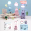 Nueva Lámpara de Escritorio USB de Conejito y Gatito Lindos, Oscilante, Tres Velocidades, 300mAh Recargable, Dibujos Animados Multifuncional, Luz Blanca