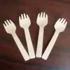 Cuchara de café de madera, Cuchara de madera desechable para fruta, helado, postre, Cuchara-tenedor pequeña de madera, Cuchara dosificadora de polvo de café y hielo