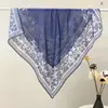 Novedades en Stock: Pañuelo Cuadrado de Algodón de Seda Estampado de 70 cm con Patrón Floral Francés Vintage, Chal Pequeño Delgado, Disponible al por Mayor
