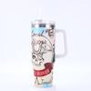 Transfronteiriço Halloween Natal 40oz copo de sorvete criativo 3d impressão alça Copo de carro dupla camada Vácuo Thermos copo