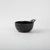 Tazón Redondo Pequeño Negro de Melamina con Asa, Plato para Guarnición, Plato para Salsa para Fondue de Hotel y Restaurante, Plato para Salsa de Soja, Vajilla para Condimentos, Uso Comercial