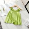 Camisola de Tricô para Bebê Verão Cor Doce Roupa Exterior Versátil Infantil Estilo de Verão Tendência Algodão Puro Amigo da Pele Estilo Versátil