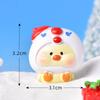 Dibujo animado navideño animal cerdo muñeco de nieve árbol de Navidad pato adorable micropaisaje árbol de Navidad adornos de nieve accesorios de bola de cristal