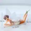 Fada das Flores Asas Brancas Pequena Fada Princesa Enfeites de Bolo Decoração de Bolo de Aniversário para Meninas Boneca Acessórios de Confeitaria