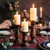 Enfeite de Castiçal Coluna Romana Artesanato de Madeira Retrô Criativo Ornamento Festa de Aniversário Jantar de Casamento Adereço para Fotografia