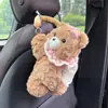 Caja de Pañuelos para Coche de Oso de Dibujos Animados Colgante para Coche Muñeco de Felpa Lindo de Gama Alta Caja de Papel para Respaldo de Asiento de Coche Femenino