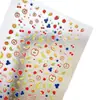 Lindas Pegatinas para Uñas Serie Frutas de Simulación 5D en Relieve Sandía Manzana Aguacate Uñas Portables Estuche Plano Pegatinas