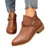 Botas Martin Estilo Británico Retro para Mujer 2026 Nuevo Llegada Otoño/Invierno Punta Puntiaguda Hebilla Tacón Medio Cremallera Lateral Botines Chelsea