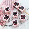Cuentas Cuadradas Rosas y Negras Impresión Pintada a Mano Ins Acrílico Mariposa Cuentas DIY Pulsera Hecha a Mano Collar Accesorios con Cuentas