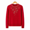 Suéter de tricô feminino para idosos, mães e avós de 60-70 anos, suéter pulôver grosso para outono e inverno, camada base para outono e inverno