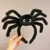 Diadema Divertida de Dibujos Animados Rellena de Araña Cabeza de Gato Negro para Mujer Halloween Oscura Tridimensional Única Nueva de Accesorios para el Cabello
