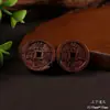 Madera de Azufaifo Golpeada por Rayo Colgante Retro de Moneda para Coche Llavero de Coche Colgante Colgante para Bolso Colgante Chino Seguro y Propicio