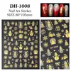 Adesivos de Unha de Natal com Glitter Dourado Adesivos Planos Boneco de Neve Natalino DIY Acessórios para Nail Art Estilo Dh