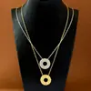 Estilo Indiferente moneda de cobre lingote forma geométrica redonda acabado cepillado destello diamante rosquilla colgante collar unisex estilo versátil