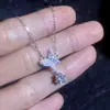 Collar con Borla de Mariposa de Moissanita S925 Incrustado de Diamantes Weizi para Mujer, Sencillo y Lujoso, Cadena para Clavícula Versátil y Única con un Toque de Alta Gama