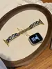 Pulseira de Relógio de Resina com Cravação de Diamante em Forma de Trevo de Quatro Folhas, Metal Cobre, Adequada para Apple Watch iWatch 12ª Geração 11/10