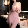 Lencería sexy, camisón de tirantes sexy, de malla transparente fino para dormir sin quitarse, uniforme apasionado, lencería erótica coqueta