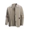 Ruisheng Ropa Otoño/Invierno Nuevo Cárdigan de Punto con Cuello Solapa Tendencia de Moda para Hombre Suéter Sencillo de Color Sólido Chaqueta de Gama Alta