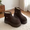 Botas de Nieve para Mujer 2025 Invierno Nuevas Populares Suela Gruesa Alargadoras Forradas de Lana Engrosadas Cálidas Antideslizantes Botas Cortas