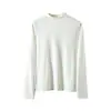 Camiseta Básica Lisa de Manga Larga Ajustada DeRong para Mujer, Nueva Versátil Top con Cuello Alto para Mujer Otoño/Invierno 2026