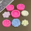 Molde de Silicone Flor Rosa Margarida Girassol para DIY Bolo Fondant Caseiro Chocolate Aromaterapia Gesso Resina