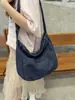 Bolsa de compras casual retro estilo coreano para la universidad, mochila escolar de gran capacidad, bolsa casual de mezclilla y lona, bolso de hombro para mujer