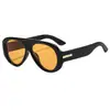 Gafas de Sol Estilo Piloto Europeas y Americanas para Mujer, Montura Grande, Adelgazan el Rostro, Protección UV, Primavera y Verano, Gafas de Moda Naranja, Gafas de Sol para Hombre